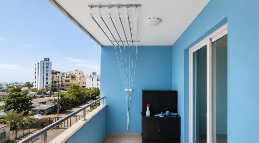 Durable stainless steel pulley cloth hanger for apartment balcony Chennai