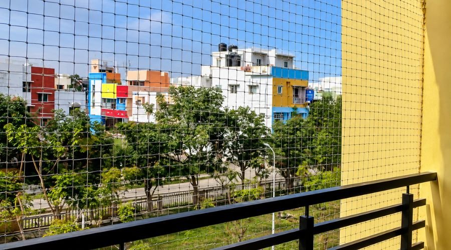 Pigeon Safety Nets fixed on rooftop terrace by ENB Enterprises Chennai